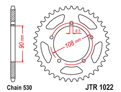 Звезда ведомая JT JTR1022.47 (JTR1022-47) (R1022-47) для Cagiva Road