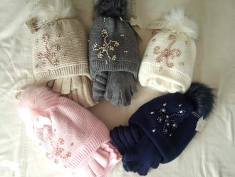 Комплект Зима на хлопке, ОГ 52-54 (шапка+снуд+перчатки)