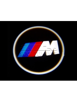 Штатная проекция с логотипом М в двери BMW E81 - E87 / Е82 - Е88, комплект 2 шт
