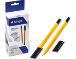 2000385243434  Ручка шариковая Alingar &quot;Offis-fine&quot;, 0,5 мм, черная, (AL768),  игольчатый наконечник, трехгранный, оранжевый, пластиковый корпус, картонная упаковка (24шт.уп).