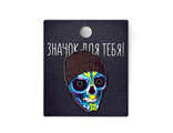 Деревянный значок “Синий Скелет”