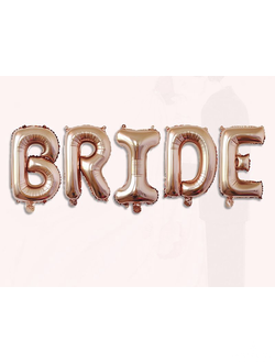 Набор шаров-букв Bride, розовое золото (надутый 15000)