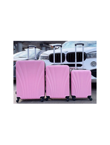 Комплект из 3х чемоданов ABS Olard ракушки S,M,L розовый