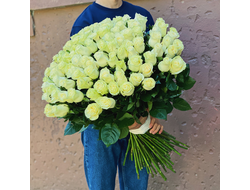 Доставка цветов в Волжском - FLOWER-VLZ.RU - Б101 белая Роза 70 см