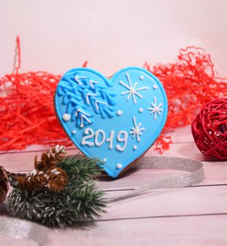 Пряник " Новогоднее сердце 2021"