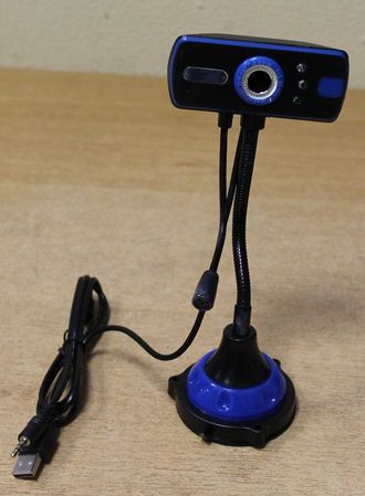 Web-camera USB 2.0 Megapixel с микрофоном (арт. 00000015810), сине-чёрная (гарантия 14 дней)