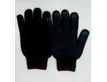 Перчатки 10 класс 6-ти нитка с ПВХ черные