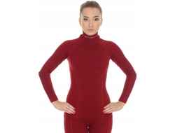 Футболка женская с длинным рукавом Brubeck Wool Merino бордо