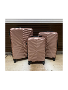 Комплект из 3х чемоданов ABS Х-образный S,M,L пудровый