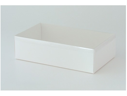 Коробка подарочная ВЫСОКАЯ 5П-В с Прозрачной крышкой (25*15* выс 7 см), Белая