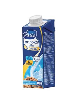Молоко Valio Eila питьевое безлактозное c витамином D 1.5% 250 г