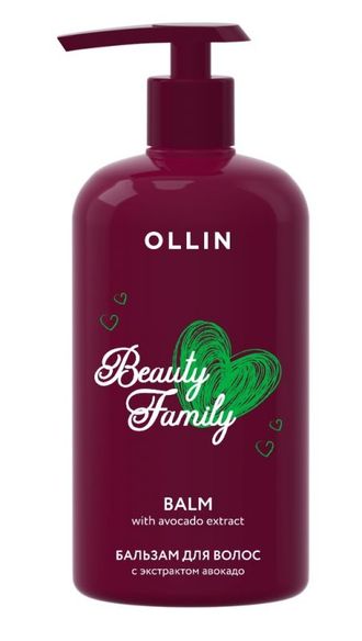 Ollin Beauty Family Бальзам для волос с экстрактом авокадо, 500 мл