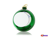 Новогодний шар для сублимации, зеленый, D80 мм вставка под сублимацию D50 мм