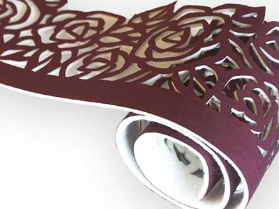 Ажурный ламбрекен в рулоне "Розы". Арт. 014