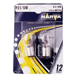 Лампа NARVA P21/5W 12V в блистере 2 шт.