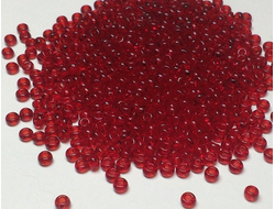 Бисер чешский круглый preciosa 10/0, бордовый прозрачный с квадратным отверстием (90090Н), 50 грамм
