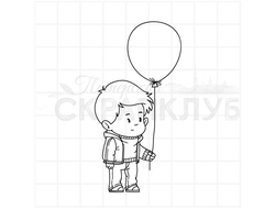 Штамп мальчик с шариком