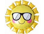 Шар (31&#039;&#039;/79 см) Фигура, Солнце в солнечных очках, Желтый, 1 шт.