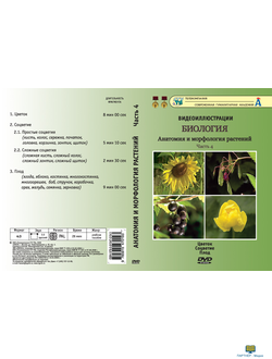 Часть 4. Цветок. Соцветие. Плод  (4 сюжета, 26 мин), Анатомия и морфология растений, DVD-диск