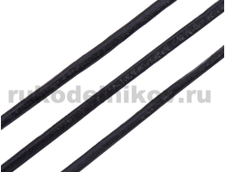 шнур из натуральной кожи 1 мм, цвет-черный, отрез-1 метр
