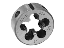 Плашка ВИЗ круглая для дюймовой резьбы УИТВОРТА (BSW), угол 55°, сталь 9ХС, DIN EN 22 568