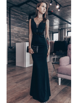 Черное вечернее силуэтное платье "Марта" прокат Уфа