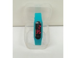 Часы наручные электронные силиконовый браслет, бирюзовые (гарантия 14 дней)