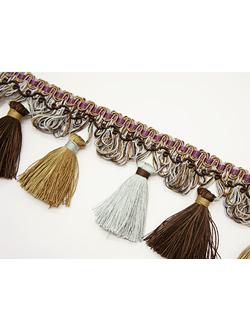 Арт. 4021  B-13 . Отделочная тесьма с кисточками для портьер