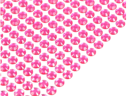 Стразы на липкой основе, цвет розовый, диаметр 5 мм
