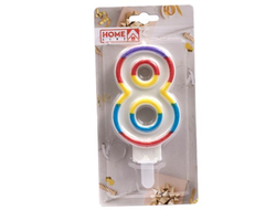 Свеча для торта БОЛЬШАЯ высота 14 см, ЦИФРА 8