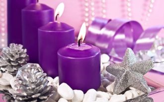 Фиолетовые свечи DS569 (алмазная мозаика) mc avmn
