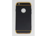Защитная крышка iPhone 6/6S с вырезом под логотип, золотисто-черная (арт. 27444)
