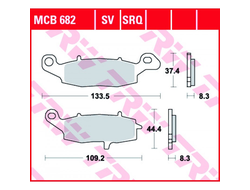 Тормозные колодки TRW MCB682 для Kawasaki // Suzuki (Organic Allround)