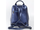 Кожаный женский рюкзак Zipper синий