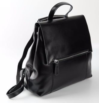 Кожаный женский рюкзак-трансформер Spacious чёрный
