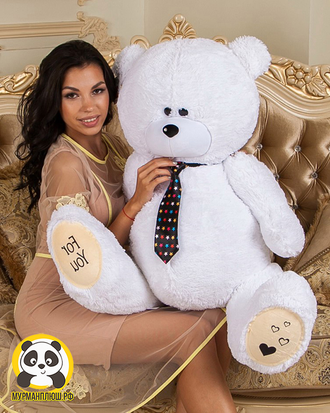 Плюшевый Медвежонок Тедди 130 см Белый