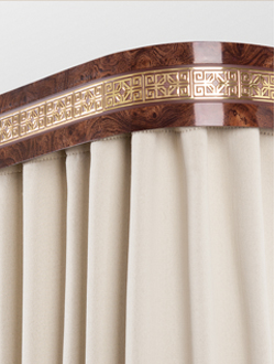 Пластиковые потолочные карнизы для штор с декоративной багетной лентой, ЛеГранд