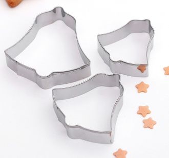 Набор форм для вырезания печенья Доляна «Колокольчик», 6×6 см, 3 шт