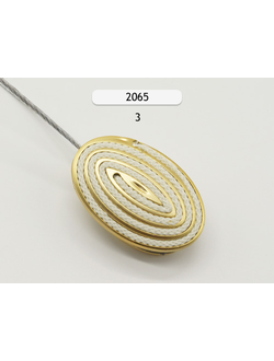 Арт. 2065, овальный магнит на металлическом тросике для штор