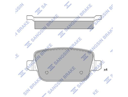 Колодки тормозные задние SANGSIN BRAKE SP2101R Ford Mondeo 07-/S-Max 06-/Kuga 08-