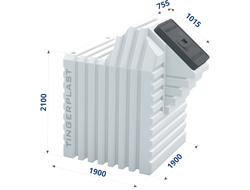 Бесшовный пластиковый погреб Тингард 1900 Б (с боковым входом)