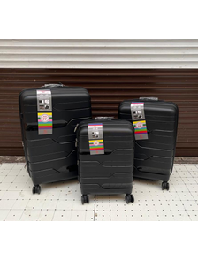 Комплект из 3х чемоданов Impreza Lyner Полипропилен S,M,L Черный