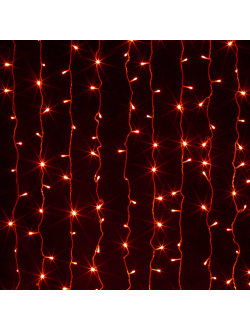 Световой занавес, 925 светодиодов, 2.4х3 м, 25 нитей, соединяемый (до 4 шт.), уличный, мерцающий, красный