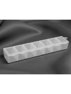 Контейнер - органайзер для алмазной мозаики  7 ячеек. 15,3 × 3,4 × 2,4 см, цвет прозрачный (2 штуки в НАБОРЕ)