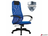 Кресло офисное МЕТТА «SU-B-8» пластик, ткань-сетка, сиденье мягкое, синее. 532436