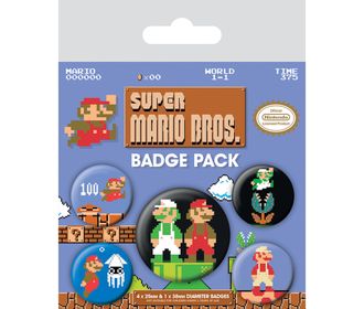 Значки Nintendo: Super Mario Bros. (Retro) набор 5 шт.