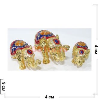 шкатулка набор из 3 слонов со стразами