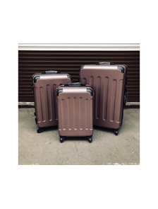 Комплект из 3х чемоданов ABS с накладками S,M,L светло-коричневый