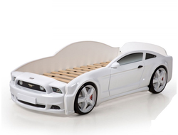 кровать-машина Мустанг 3D белая