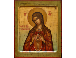 Помощница в родах.  Рукописная икона Пресвятой Божией Матери.